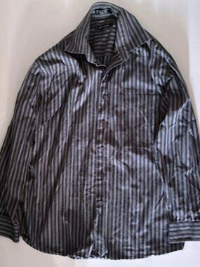 Pierre Cardin Men's Striped Long Sleeve Dress Shirt Size 43